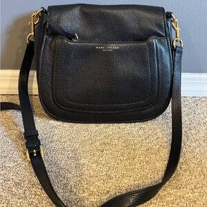 Marc Jacobs Black Crossbody Bag with Gold Accents